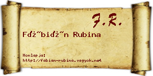Fábián Rubina névjegykártya