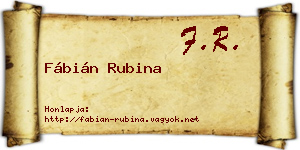 Fábián Rubina névjegykártya
