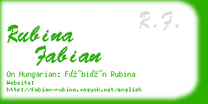 rubina fabian business card